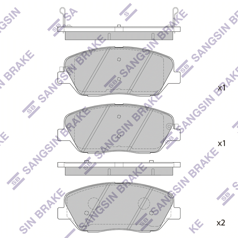 Передние тормозные колодки Sangsin SP1248