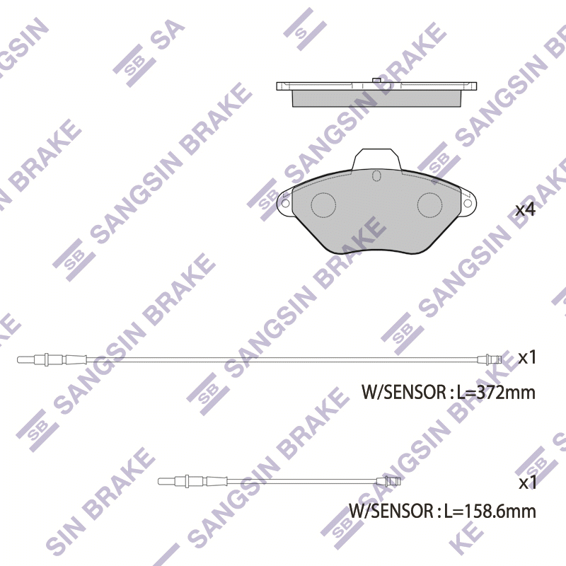 Передние тормозные колодки Sangsin SP1253