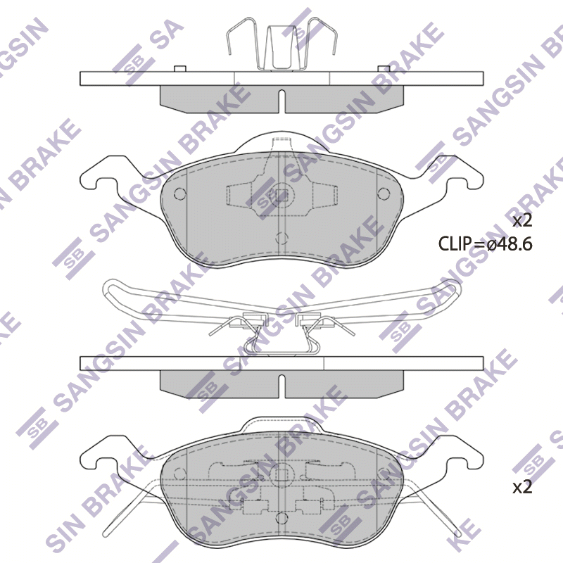 Передние тормозные колодки Sangsin SP1259