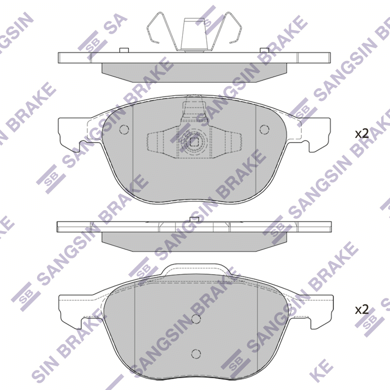 Передние тормозные колодки Sangsin SP1260