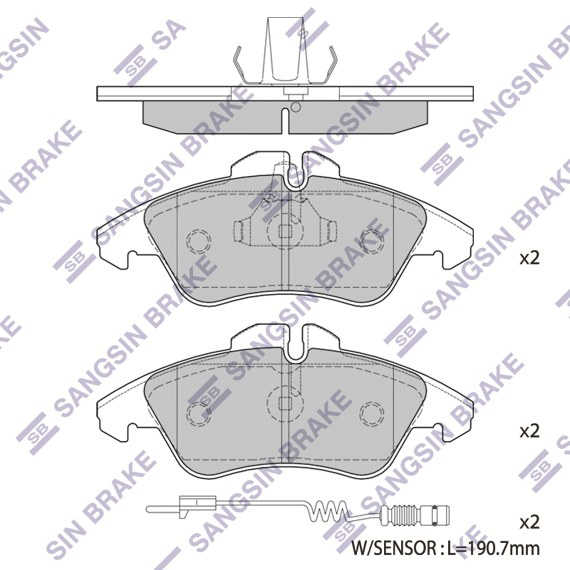 Передние тормозные колодки Sangsin SP1273