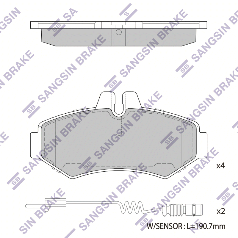Задние тормозные колодки Sangsin SP1278