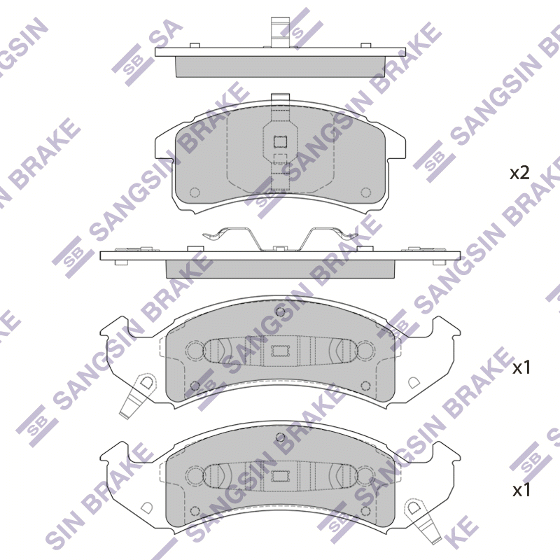 Передние тормозные колодки Sangsin SP1286