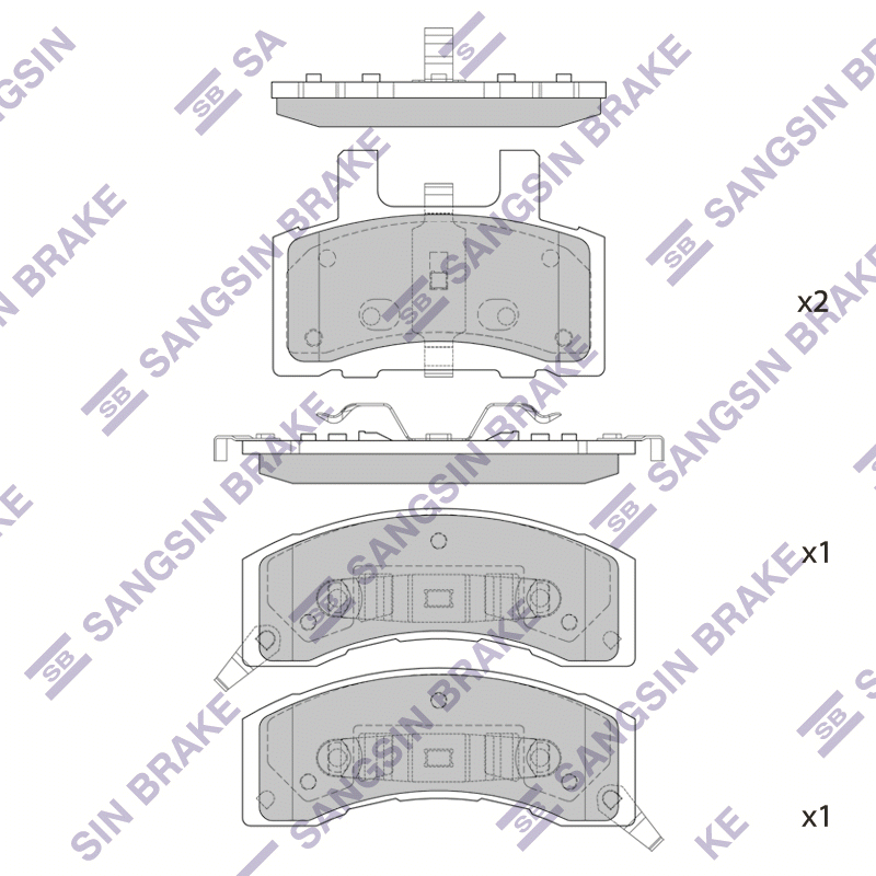Передние тормозные колодки Sangsin SP1288
