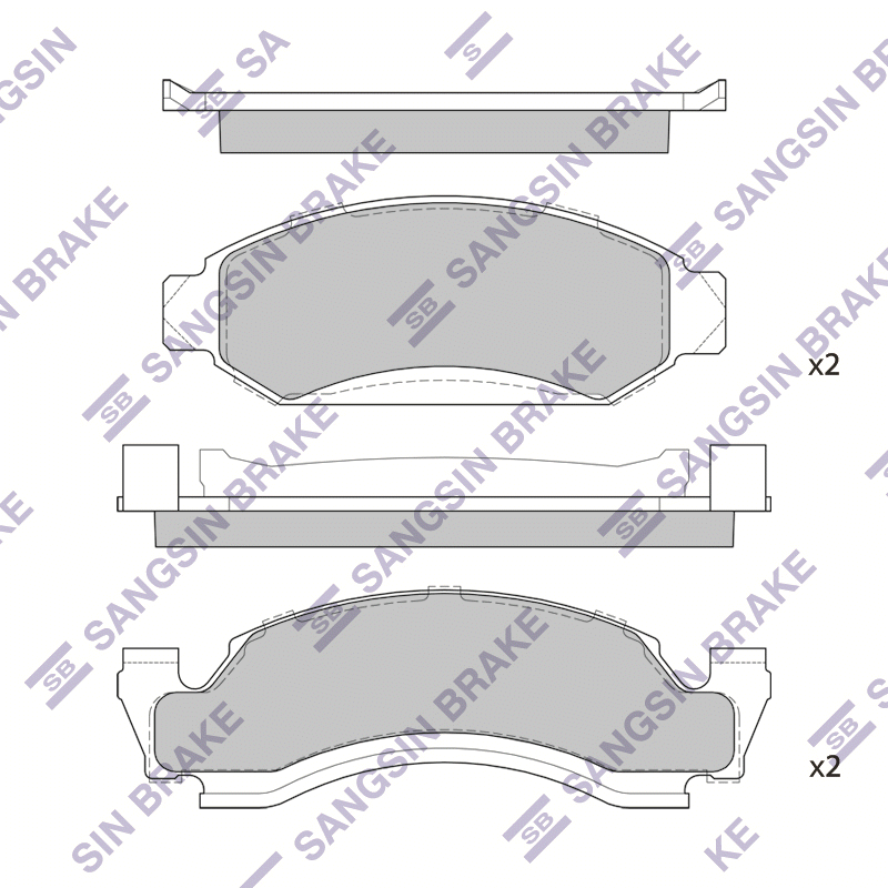 Передние тормозные колодки Sangsin SP1289