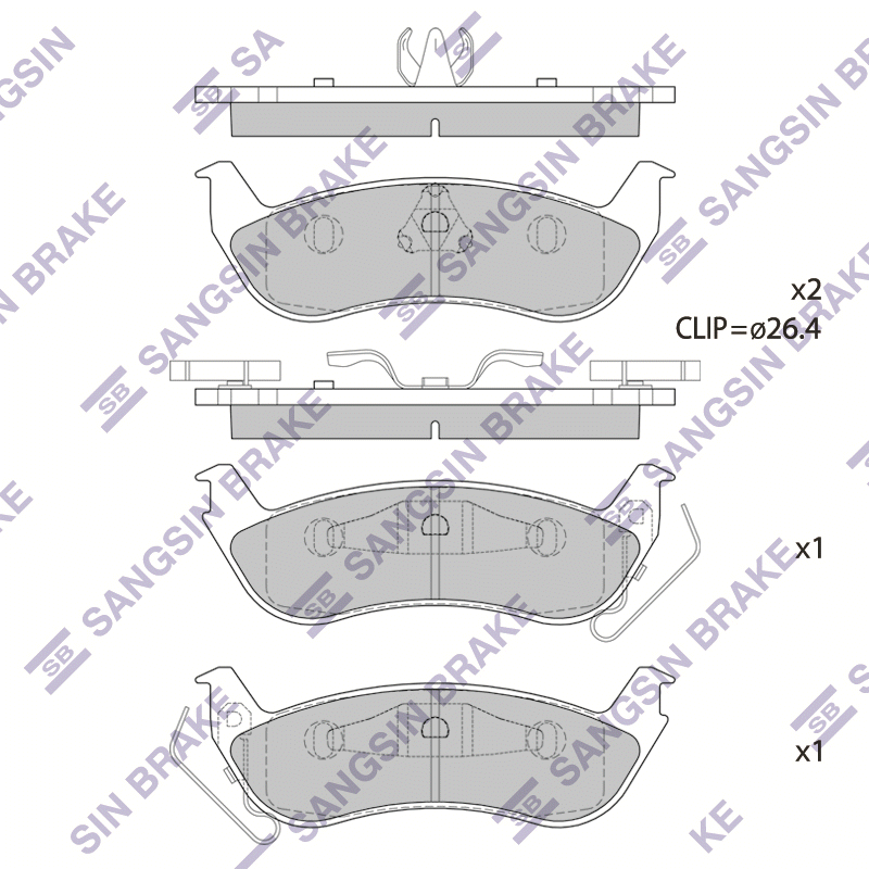 Передние тормозные колодки Sangsin SP1335