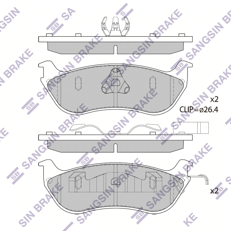 Передние тормозные колодки Sangsin SP1339