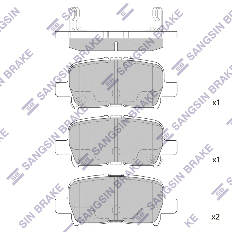 Задние тормозные колодки Sangsin SP1371