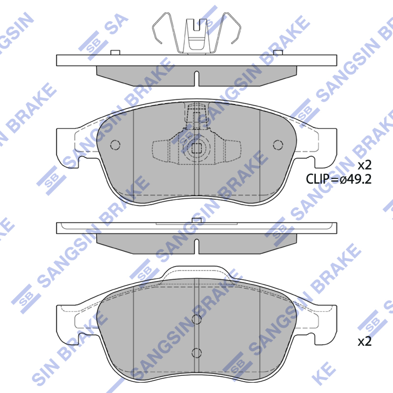 Передние тормозные колодки Sangsin SP1390