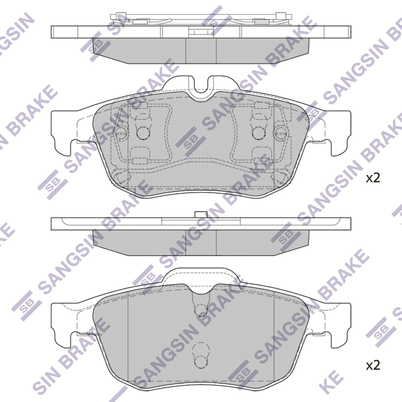 Задние тормозные колодки Sangsin SP1396