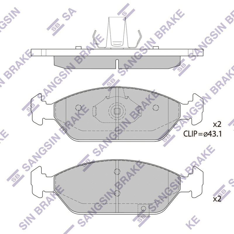 Передние тормозные колодки Sangsin SP1404