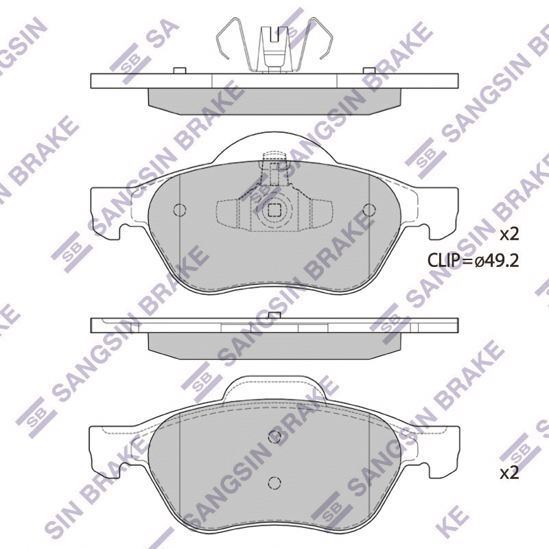 Передние тормозные колодки Sangsin SP1414
