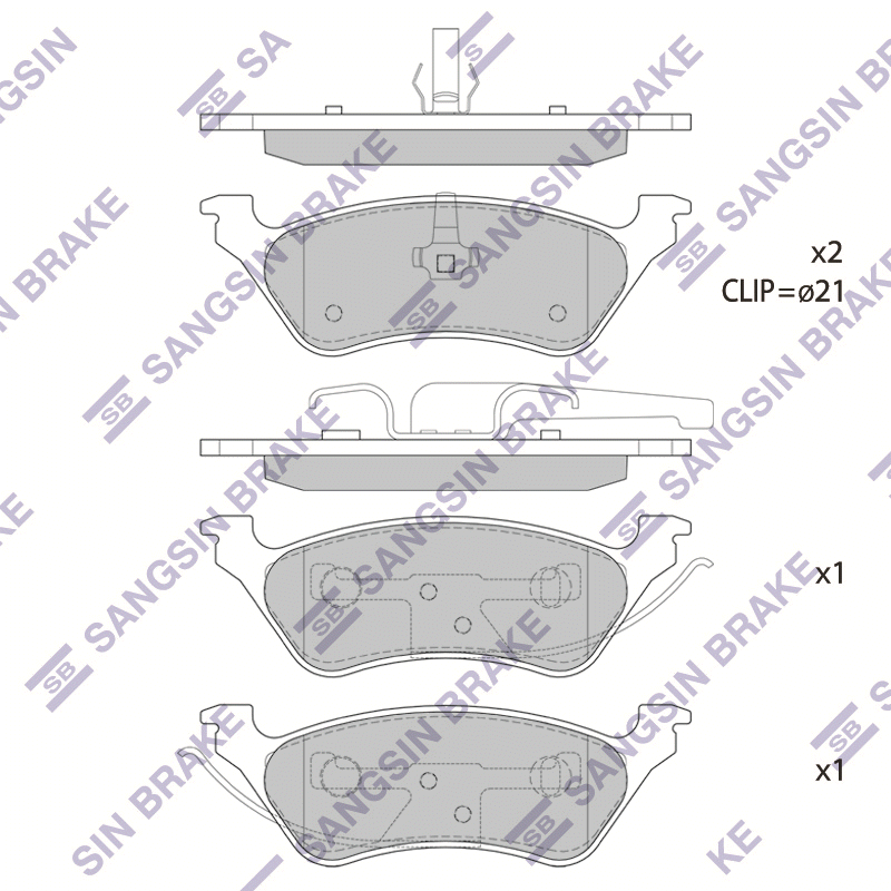 Задние тормозные колодки Sangsin SP1441