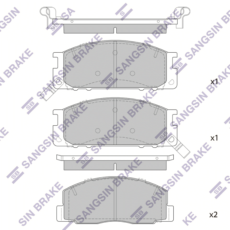 Передние тормозные колодки Sangsin SP1464