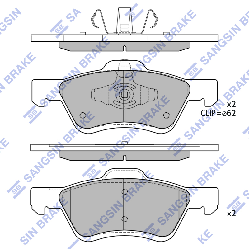 Передние тормозные колодки Sangsin SP1497