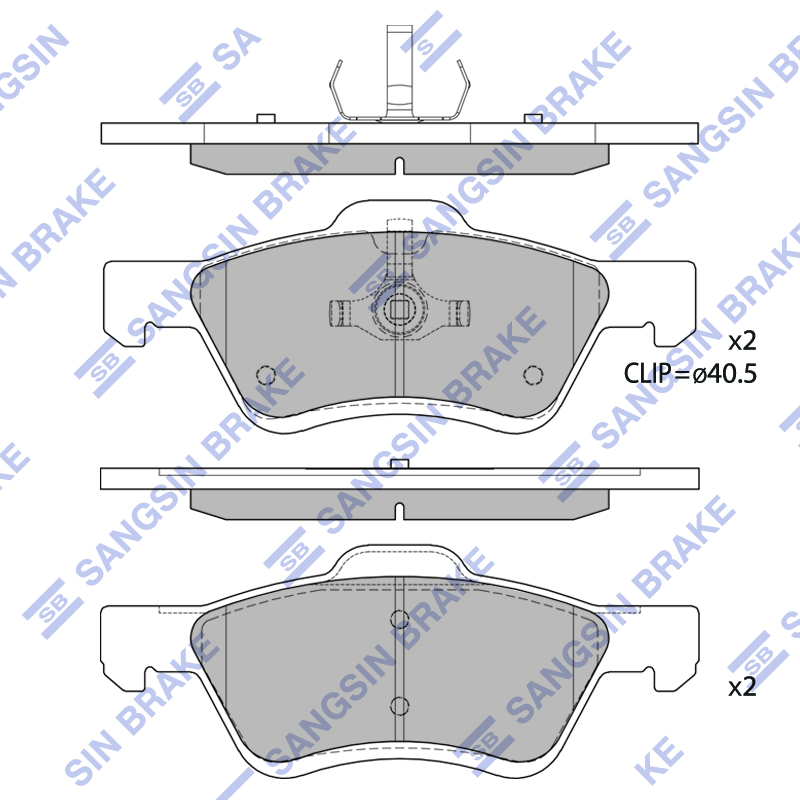 Передние тормозные колодки Sangsin SP1497A