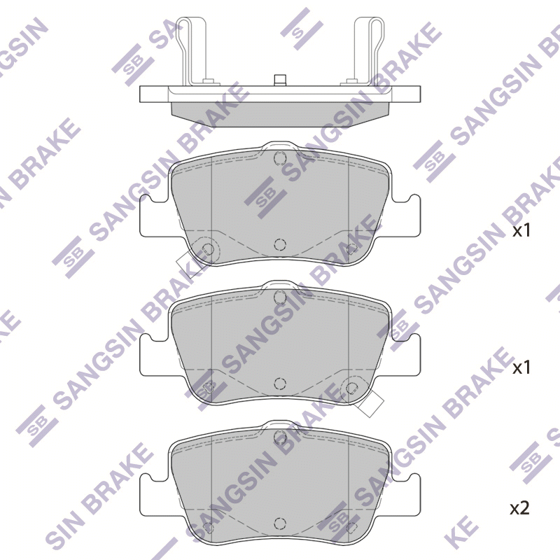 Задние тормозные колодки Sangsin SP1501