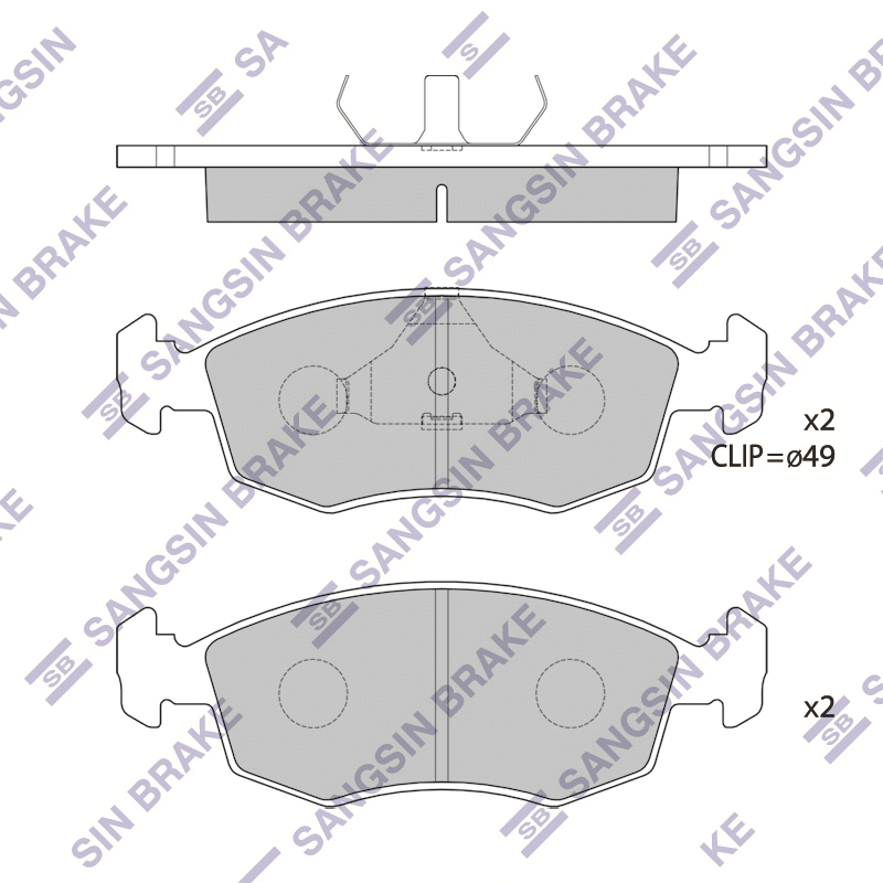 Передние тормозные колодки Sangsin SP1504