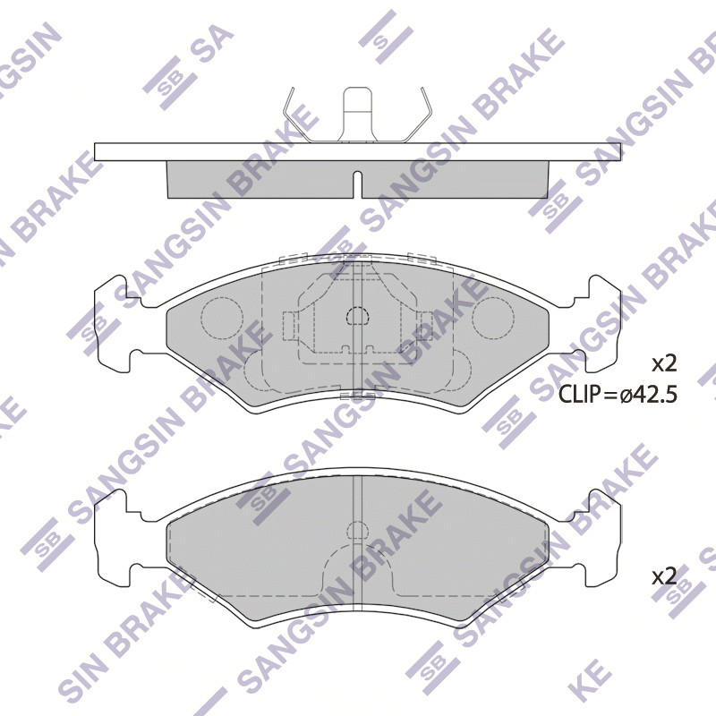 Передние тормозные колодки Sangsin SP1505