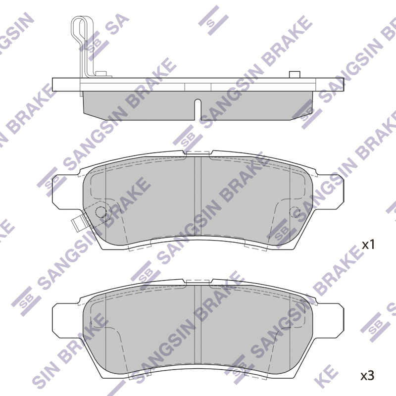 Задние тормозные колодки Sangsin SP1513