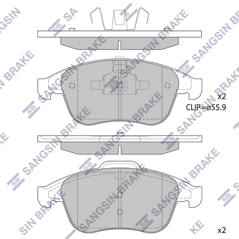 Передние тормозные колодки Sangsin SP1516