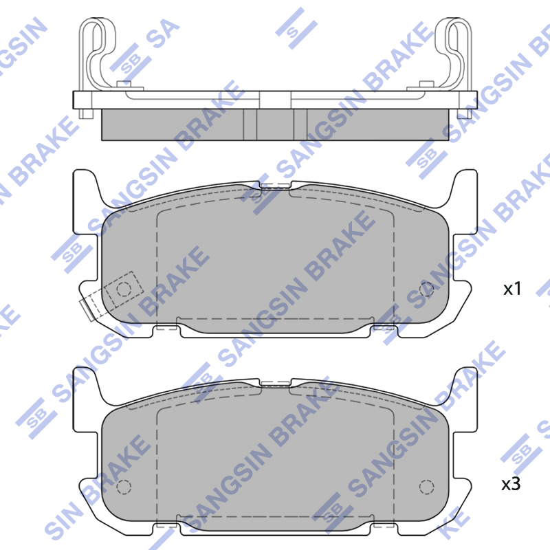 Задние тормозные колодки Sangsin SP1525