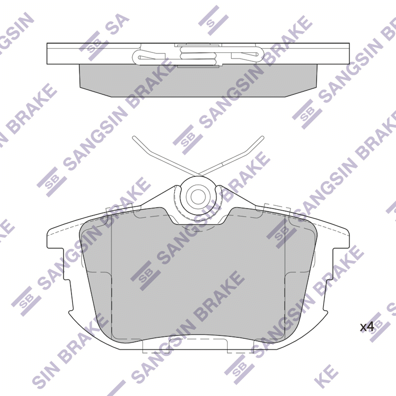 Задние тормозные колодки Sangsin SP1531