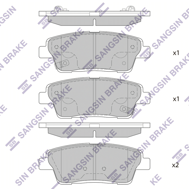 Задние тормозные колодки Sangsin SP1546