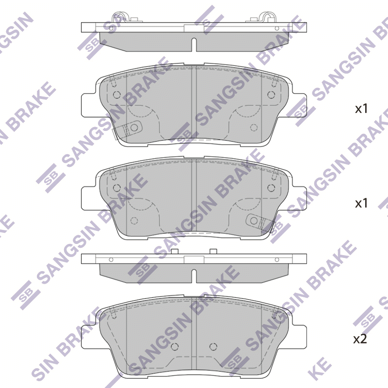 Задние тормозные колодки Sangsin SP1546A