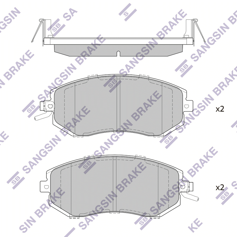 Передние тормозные колодки Sangsin SP1553