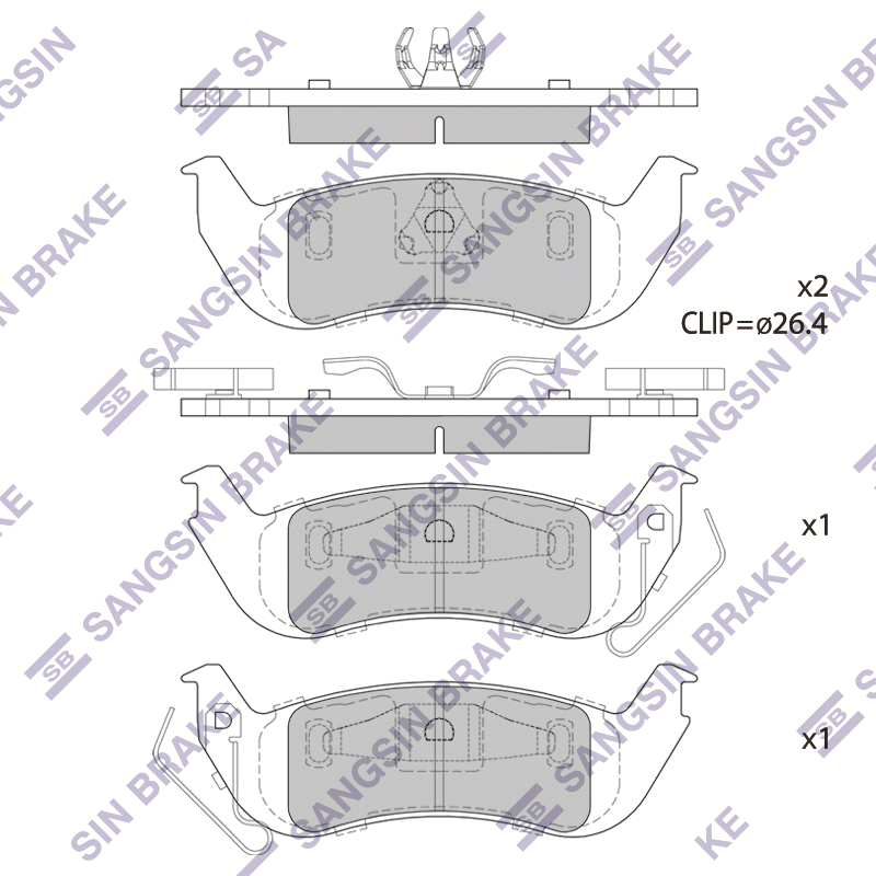 Передние тормозные колодки Sangsin SP1557