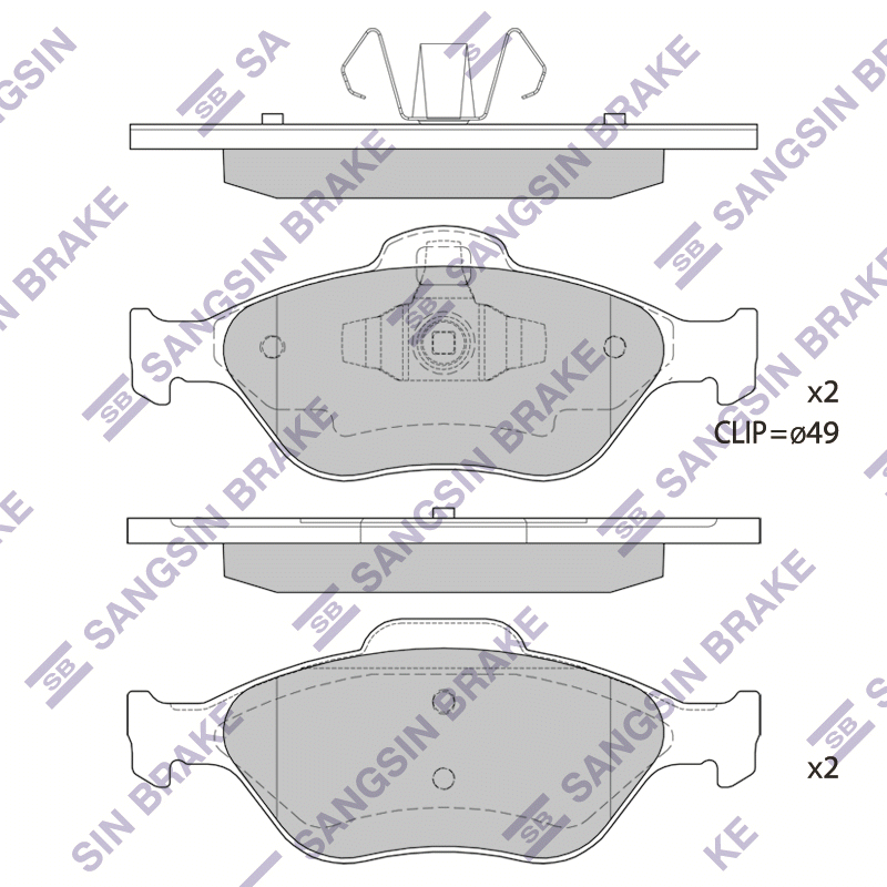Передние тормозные колодки Sangsin SP1565