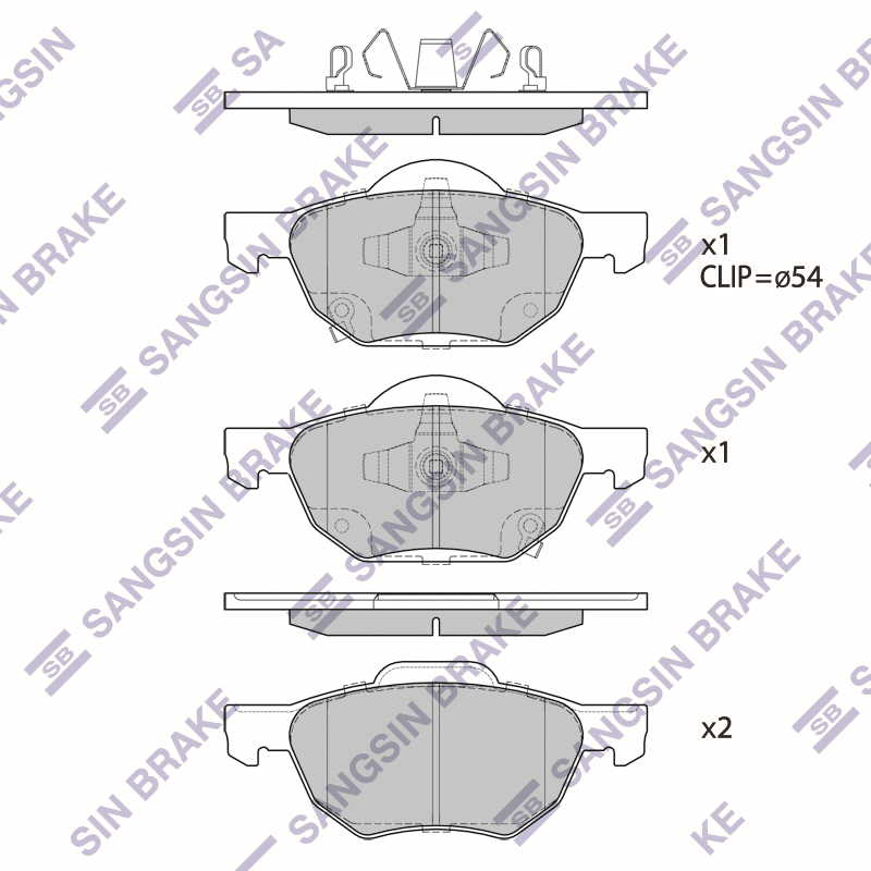 Передние тормозные колодки Sangsin SP1573