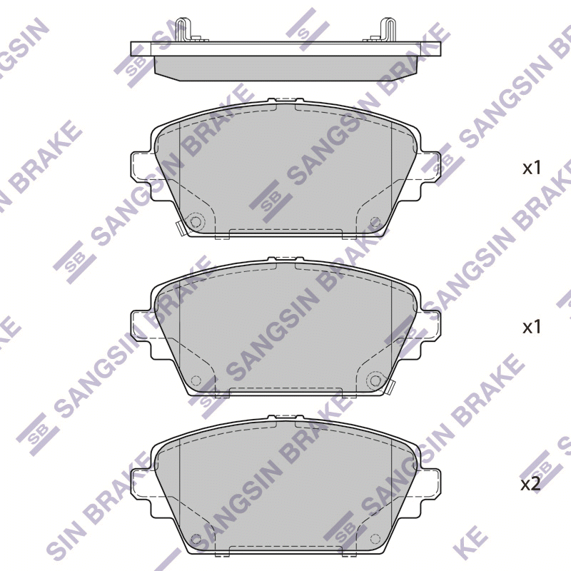 Передние тормозные колодки Sangsin SP1582A