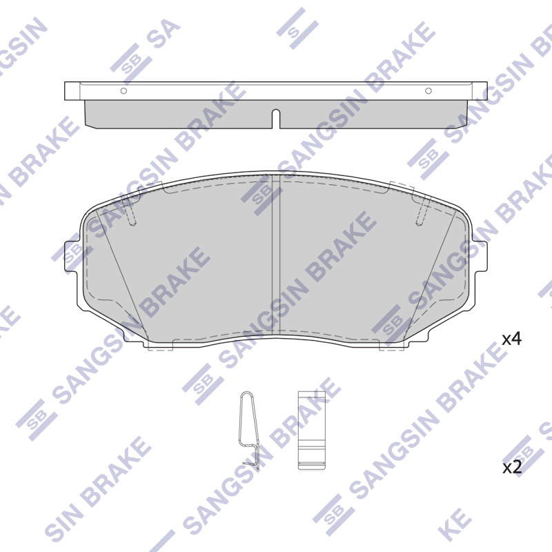 Передние тормозные колодки Sangsin SP1603A