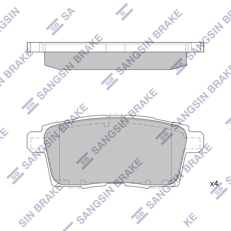 Задние тормозные колодки Sangsin SP1604