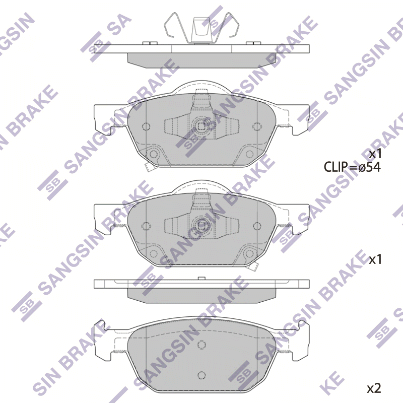Передние тормозные колодки Sangsin SP1605