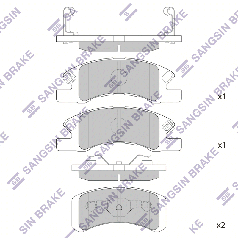 Передние тормозные колодки Sangsin SP1611