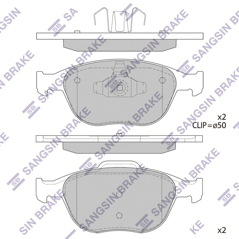Передние тормозные колодки Sangsin SP1623