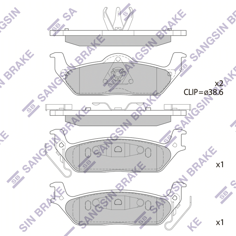 Передние тормозные колодки Sangsin SP1626