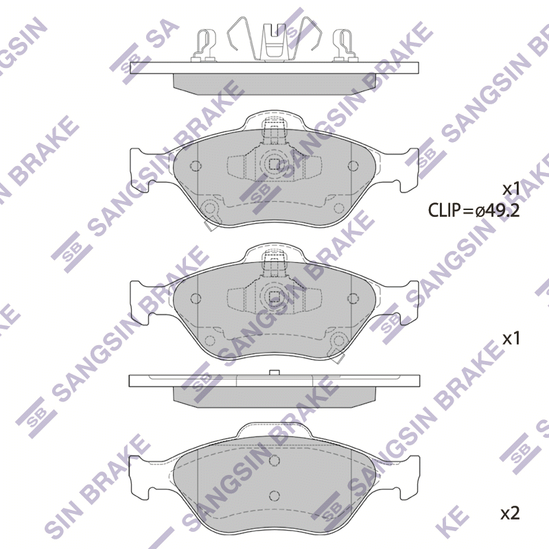 Передние тормозные колодки Sangsin SP1631