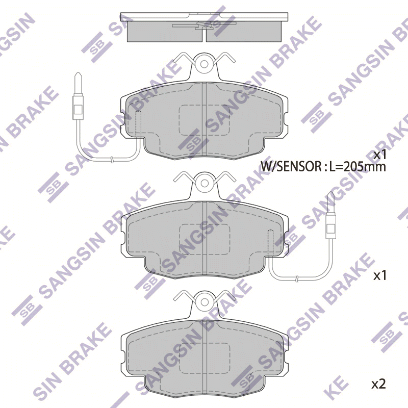 Передние тормозные колодки Sangsin SP1668