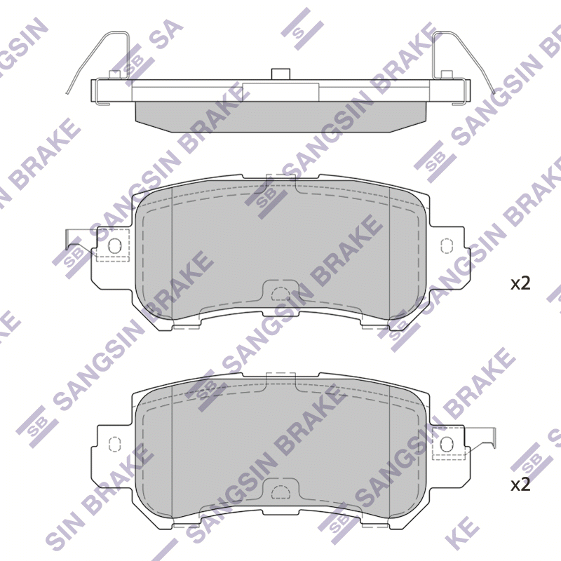 Задние тормозные колодки Sangsin SP1672
