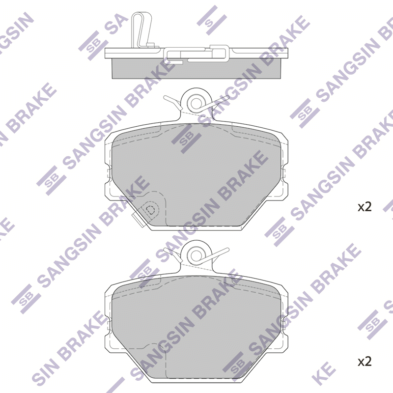 Передние тормозные колодки Sangsin SP1674