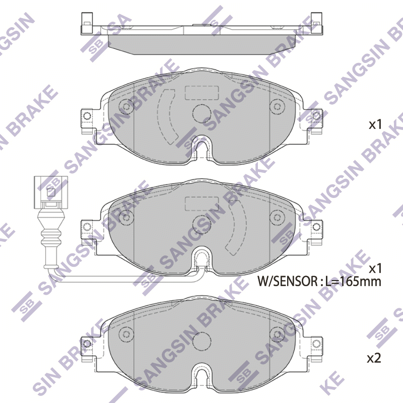 Передние тормозные колодки Sangsin SP1678