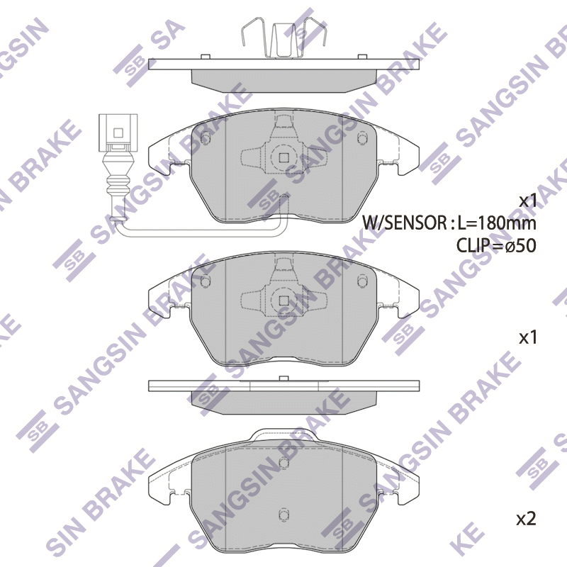 Передние тормозные колодки Sangsin SP1692