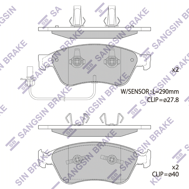 Передние тормозные колодки Sangsin SP1693A