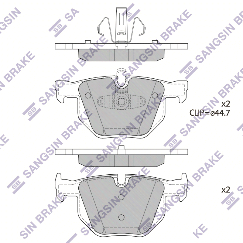 Задние тормозные колодки Sangsin SP1696