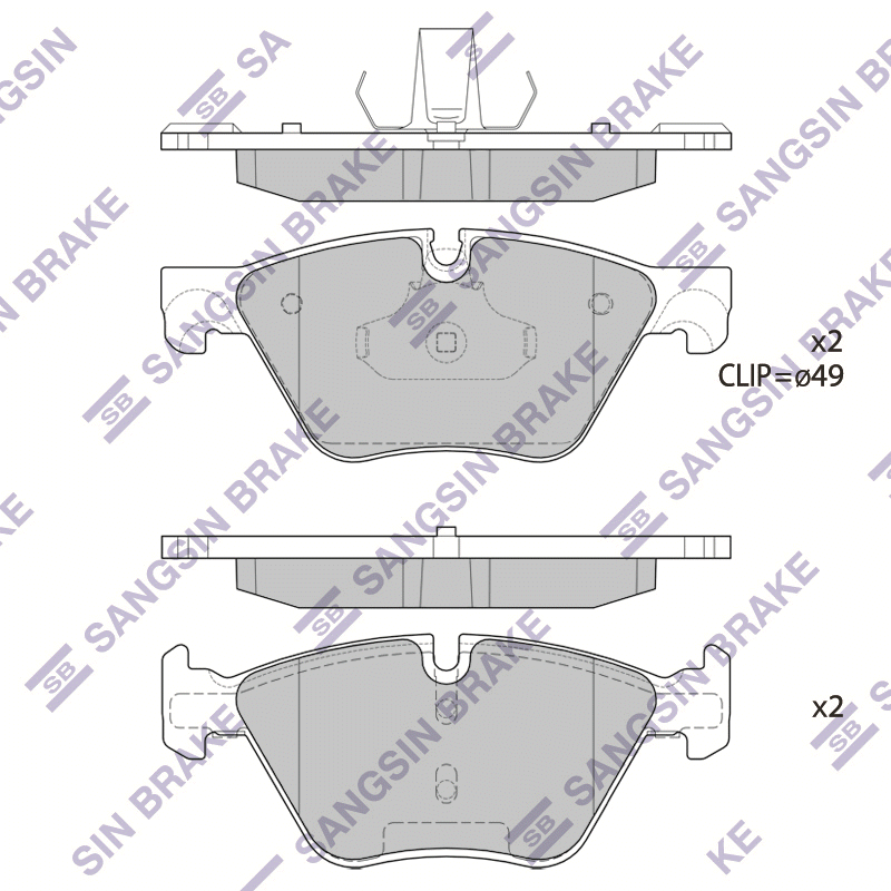 Передние тормозные колодки Sangsin SP1699