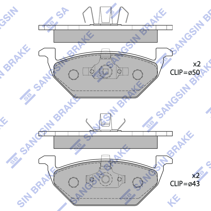 Передние тормозные колодки Sangsin SP1701